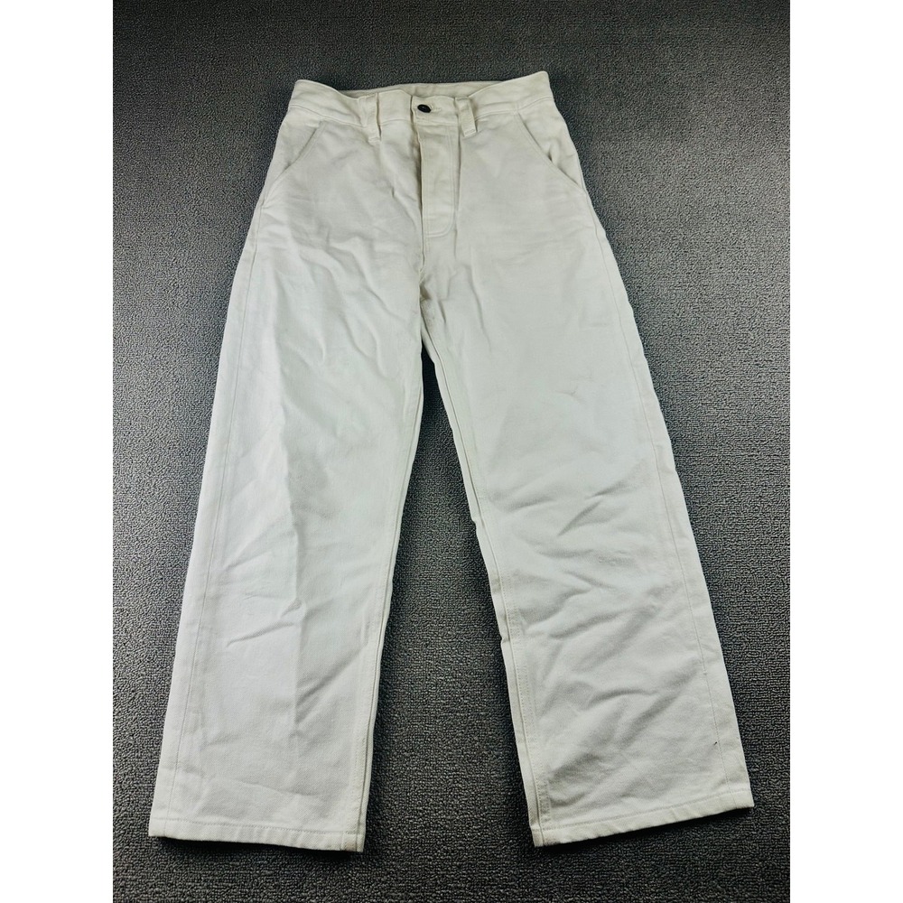 Nudie Jeans Tuff Tony Pants Men W26 L28 White Loose Wide-Leg Heritage Workwear